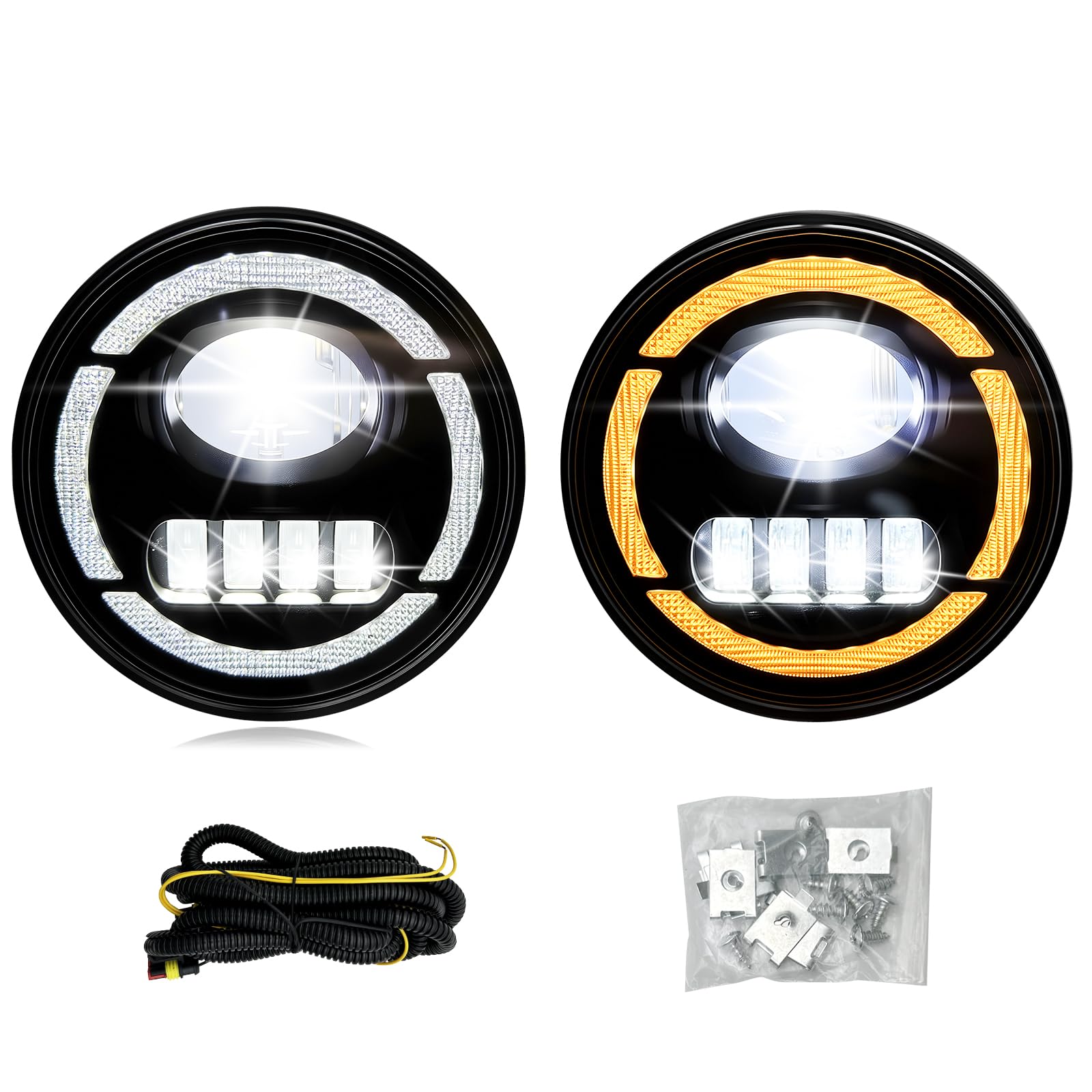 LED Fog Lights with DRL Turn Signals Fit for 2006-2014 Ford F-150 F150 Pickup Truck Daytime Running Lights Turn Signal Lights Front Driving Fog Lamps Assembly
