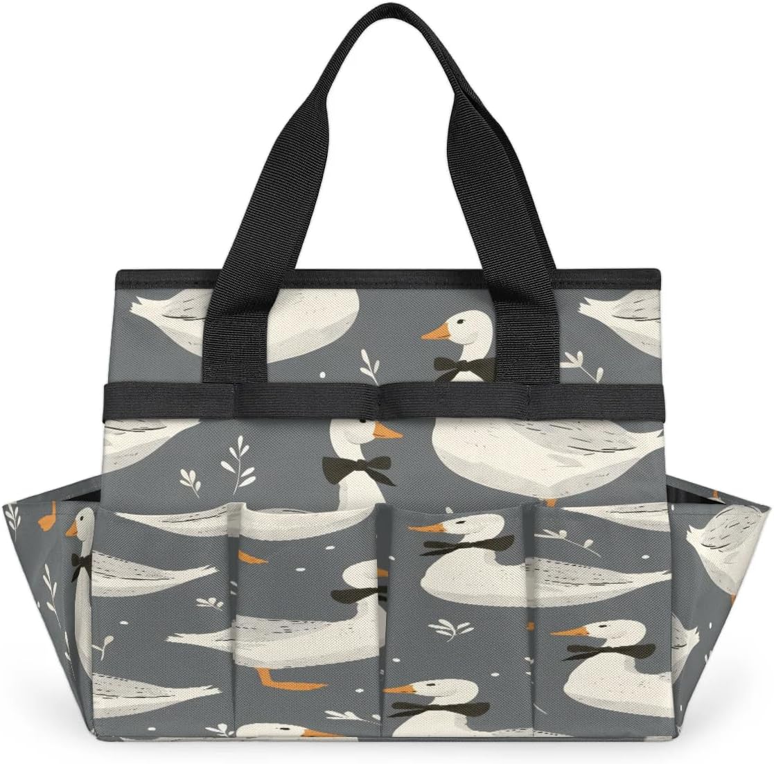 Elegant Ducks Garden Tool Bag Waterproof Gardening Tool Storage Bag with Handle & 10 Pockets Gardening Tote Bag for Women Garden Tool Organizer