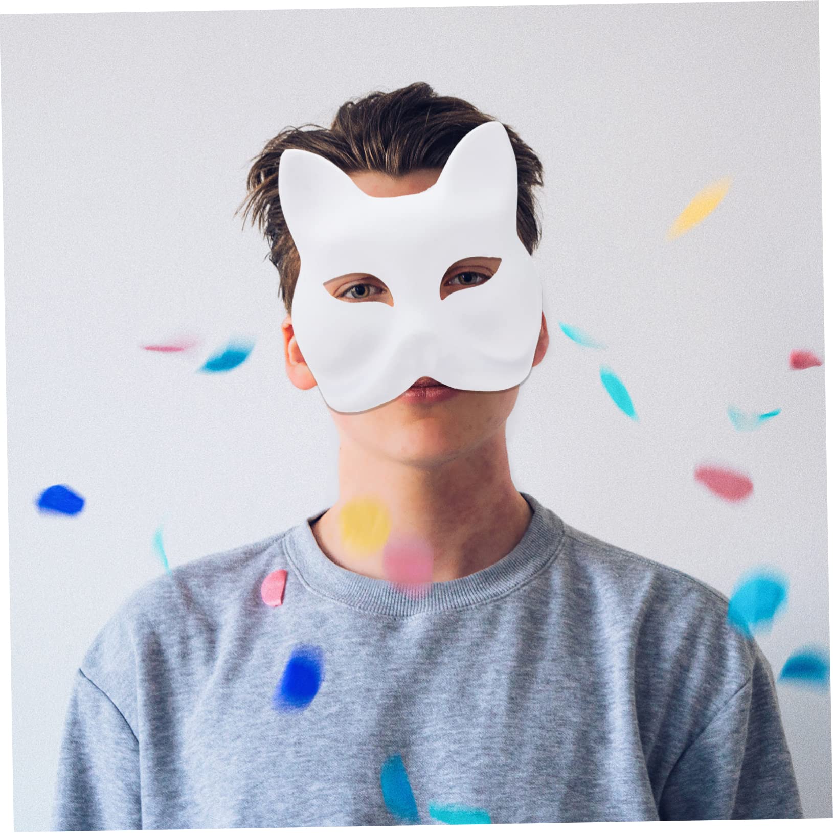 VALICLUD Maschera Vuota Costume Accessori Bianchi Maschere Cosplay Di Volpe Non Verniciato Maschere Fai Da Te Non Dipinte Maschera Veneziana Animale Fai Da Te Vuoto Carta Bianca