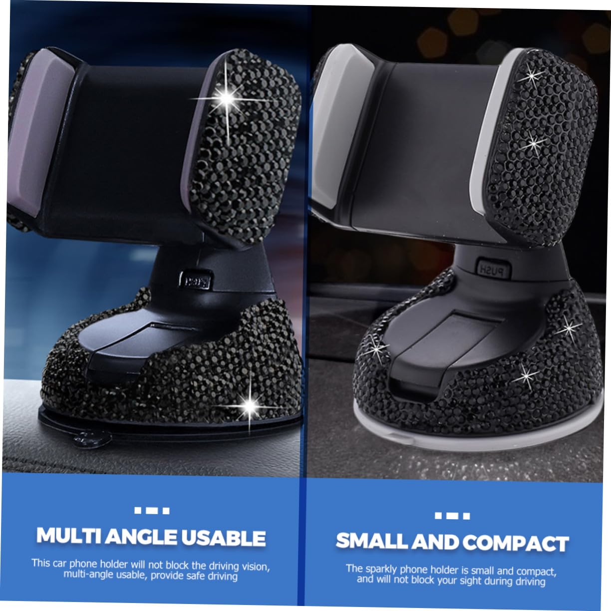 4 Piezas Soporte Móvil Coche con Brillo Ajustable y Estable Accesorio para Rejilla Compatible con Varios Teléfonos Instalación Fácil y para Mujeres Conductor