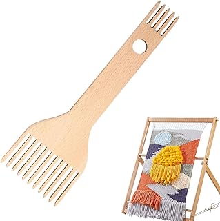 Tecelagem Pente iminente, franja DIY macramê ponta dupla, Ferramenta pente para tecelagem ergonômica, pente para tecelagem manual com borla, acessórios trançados Guanglu