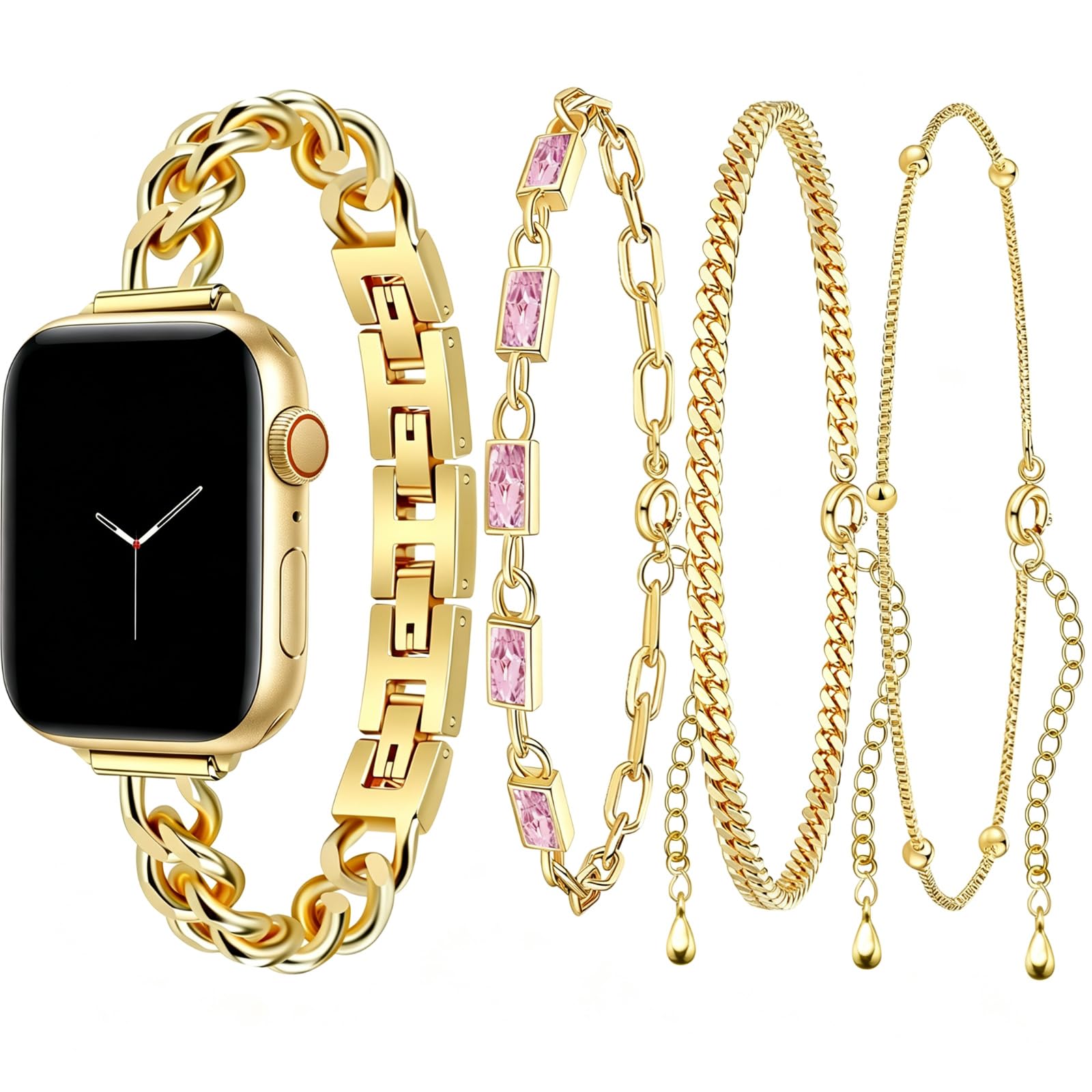 Bracciale sottile in oro per Apple Watch, 38-49 mm, da donna