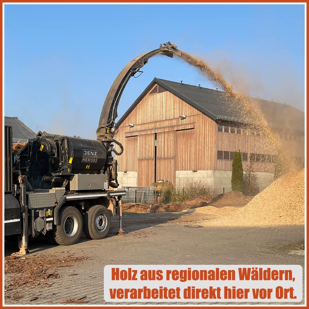 Hackschnitzel für Ofen Rindenmulch für Garten Hochbeet Holz Pflanzen Einstreu Holzhackschnitzel Grob Holzschnitzel Streu Beet Abdeckung Deko Abdeckung 20-500 kg Kingpower