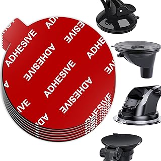 AZXYI 6 PCS Windshield Mount Adhesives for Suction Cup Mount, 80mm(3.15 inches) Circle Double-Sided Sticker Pads for Dashboard Mounting Disk and Windshield Camera, GPS, Car Phone Mount