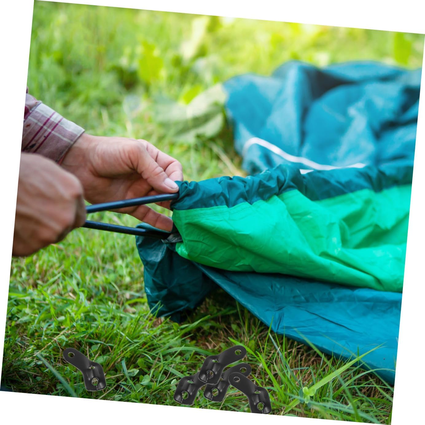 Mikinona 26pcs Camping Tent Rope Tensioner Kit Aluminum Alloy Buckle Tent Accessories Rope Tightener Supplies for Outdoor