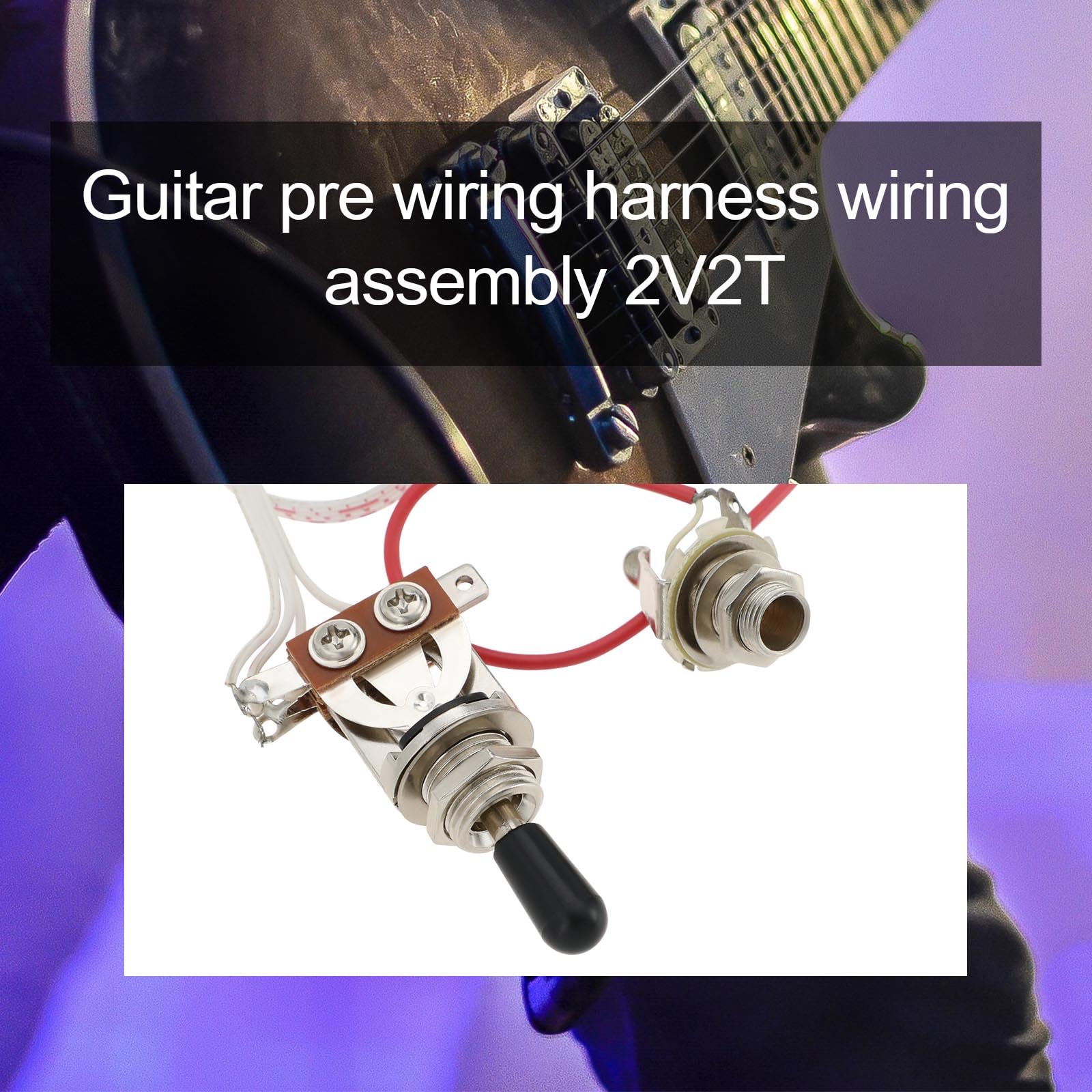 Be In Your Mind 1 Set Humbucker Solderless Guitar Prewired Wiring Harness Kit 2V2T with 500K Pots and 3 Way Toggle Switch Compatible with Epi LP Standard Series - Image 2