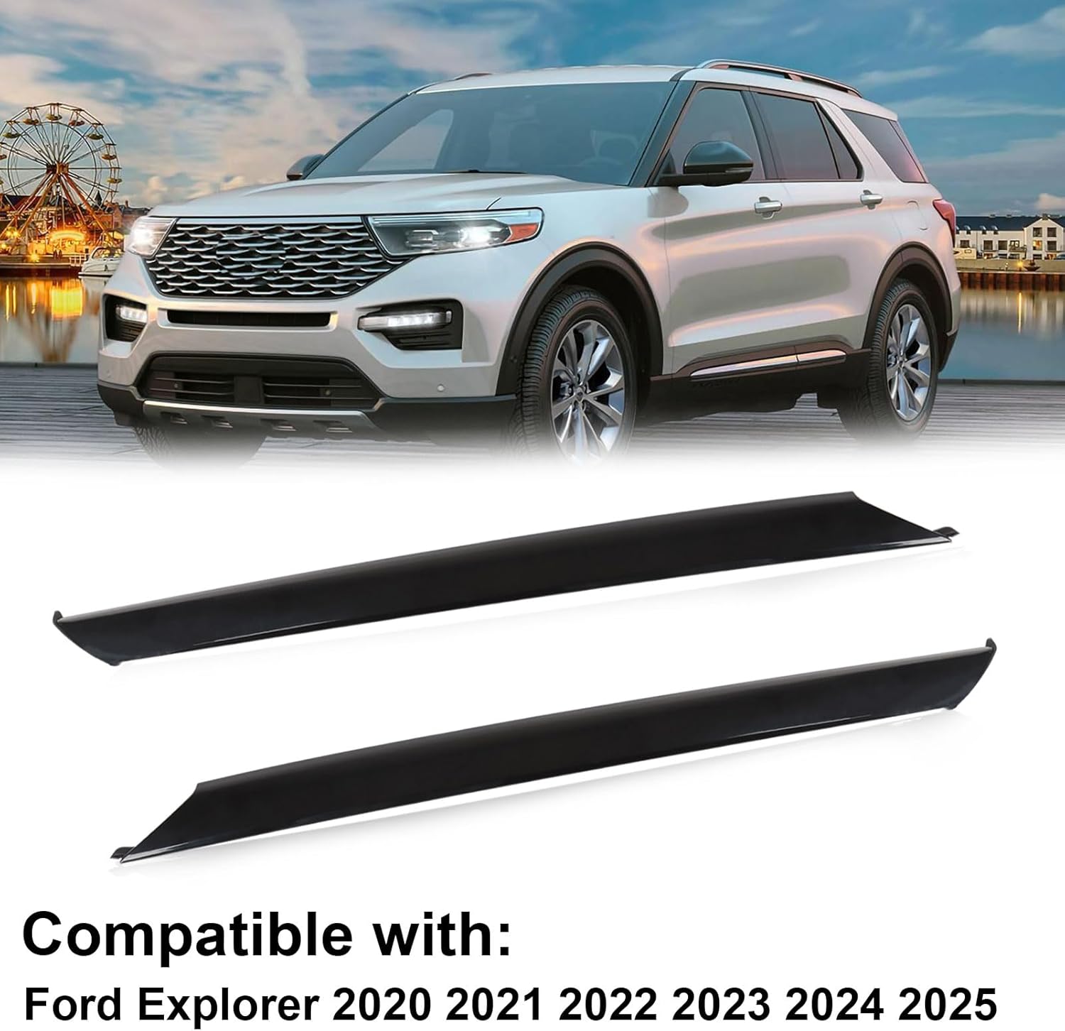 Windshield Trim Molding A-Pillar Kit Compatible with 2020-2025 Ford Explorer Right Passenger Side Replace# LB5Z-7803144-AA LB5Z7803144AA