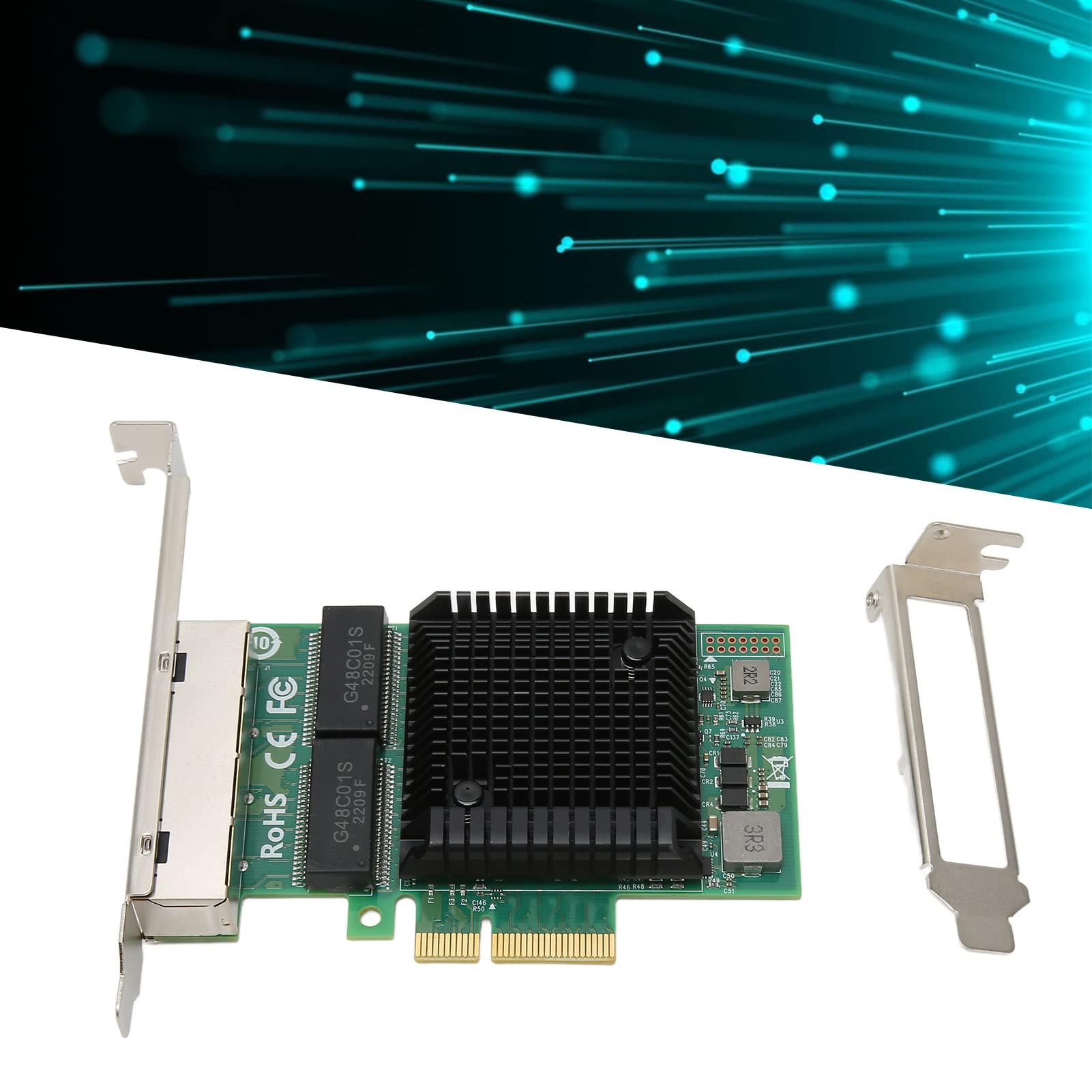 SIXRUN 1G 4 Puertos Gigabit Ethernet Tarjeta de Red, PCIe X4