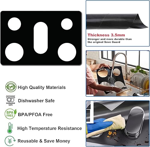 Miniatura 3 de Fundas protectoras para estufas de gas para estufa de gas Samsung, revestimiento antiadherente para horno, reutilizable, lavable, mantiene la estufa