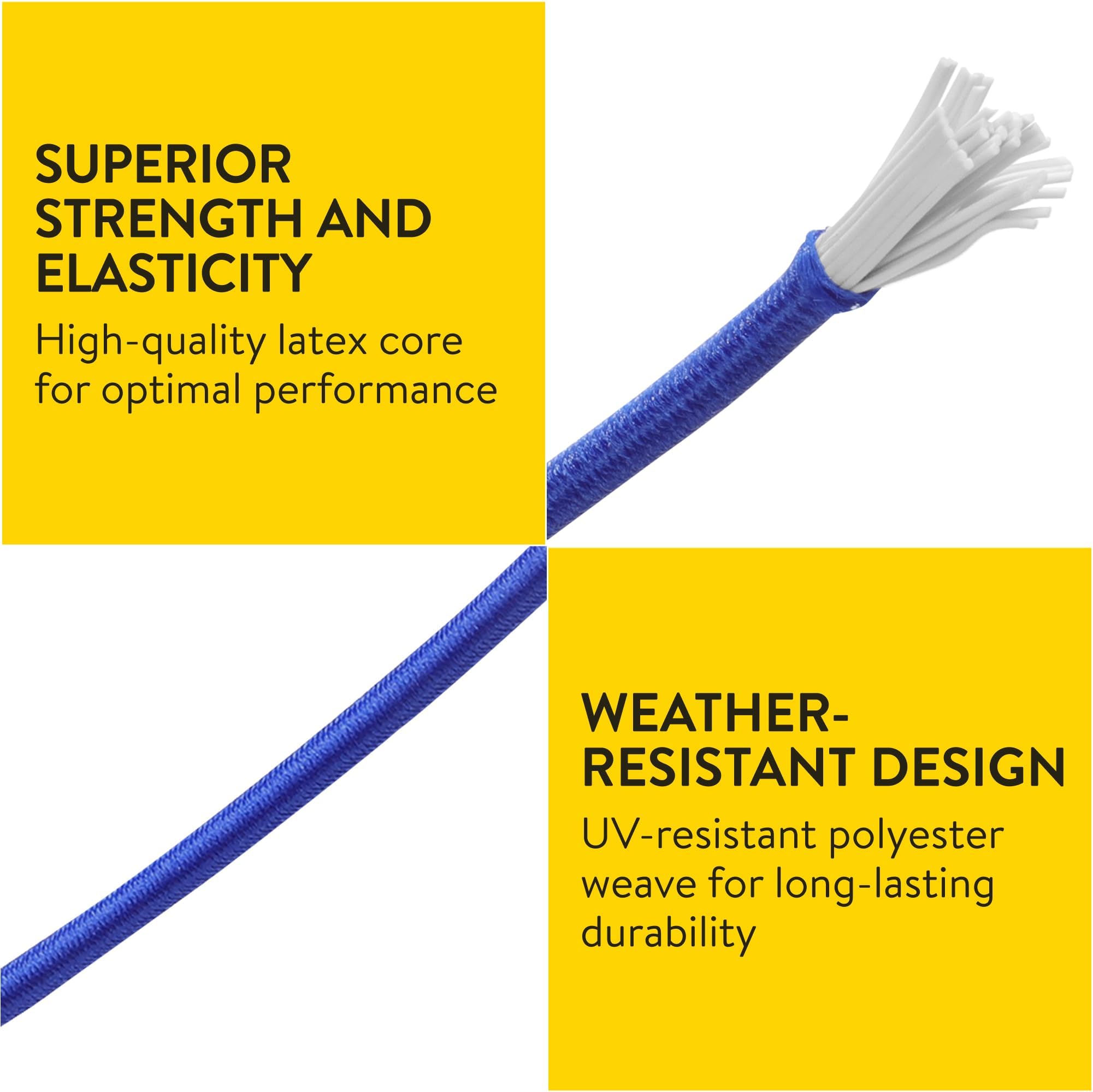 PRETEX Corda Elastica - Ø 3 mm x 30 m - Durevole per Teloni e Striscioni - Cinghia Portapacchi per Lavori Fai da Te e Imballaggio - Resiste alle Intemperie e ai Raggi UV - Blu