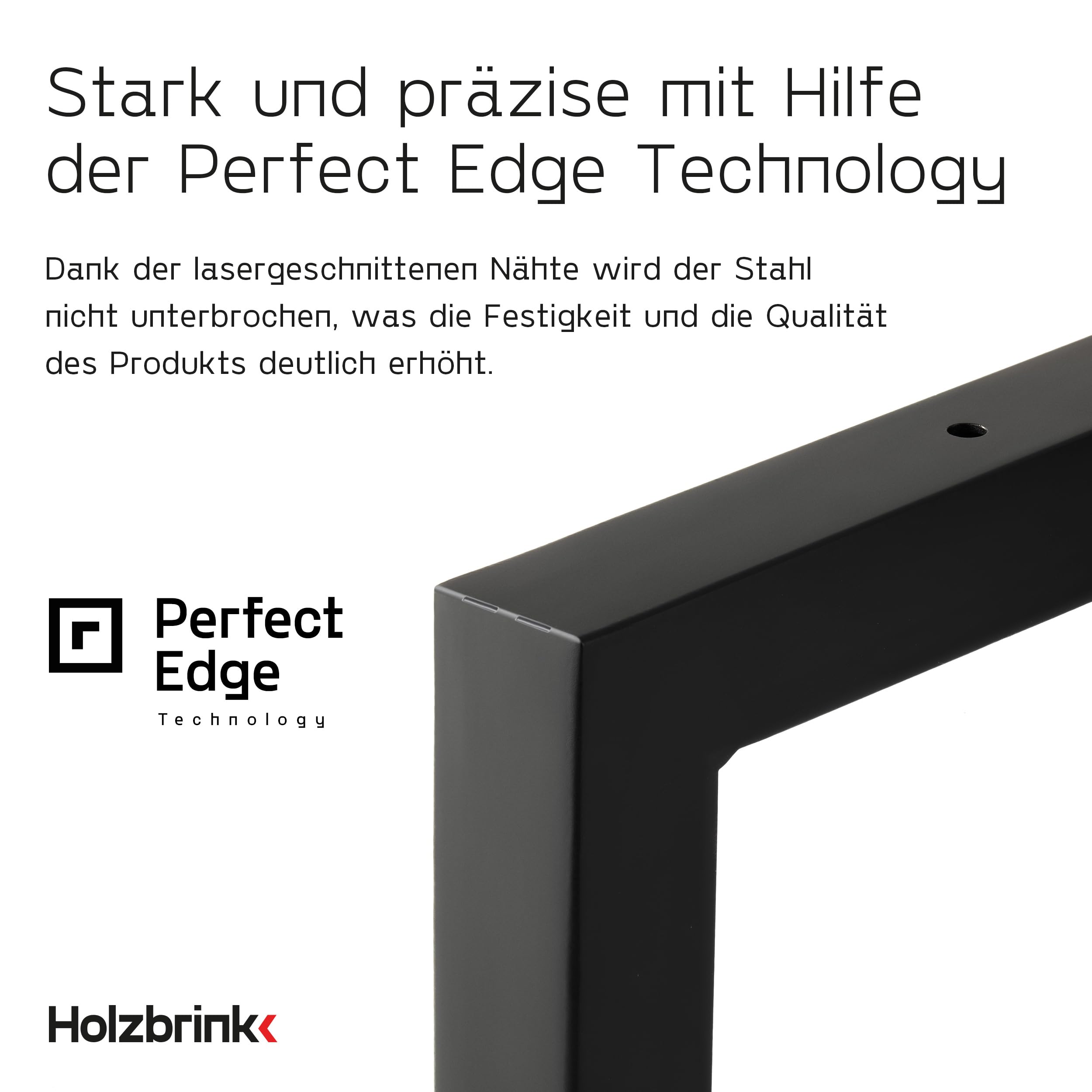 HOLZBRINK Regalhalterung Schwarz Metall 40x15 cm HLA-A (2 St.) | Waschtischhalterung, Wandkonsole für Küchenregal, Schwerlastkonsole für TV-Regal
