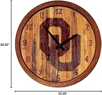 Vista 10 de The Fan-Brand NCAA Oklahoma Sooners: Faux Barrel Top Wall Clock Sports Team Bar Sign Décor - Home Man Cave, Party Decoration - Made On Demand