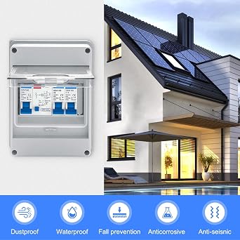 2 Way Consumer Unit Circuit Breaker, IP65 Weatherproof Garage Consumer Unit Anti-Leakage Fuse Box for Garage Workshop Caravan Outbuilding, 40A 30mA RCD 6A+16A (2 Way)