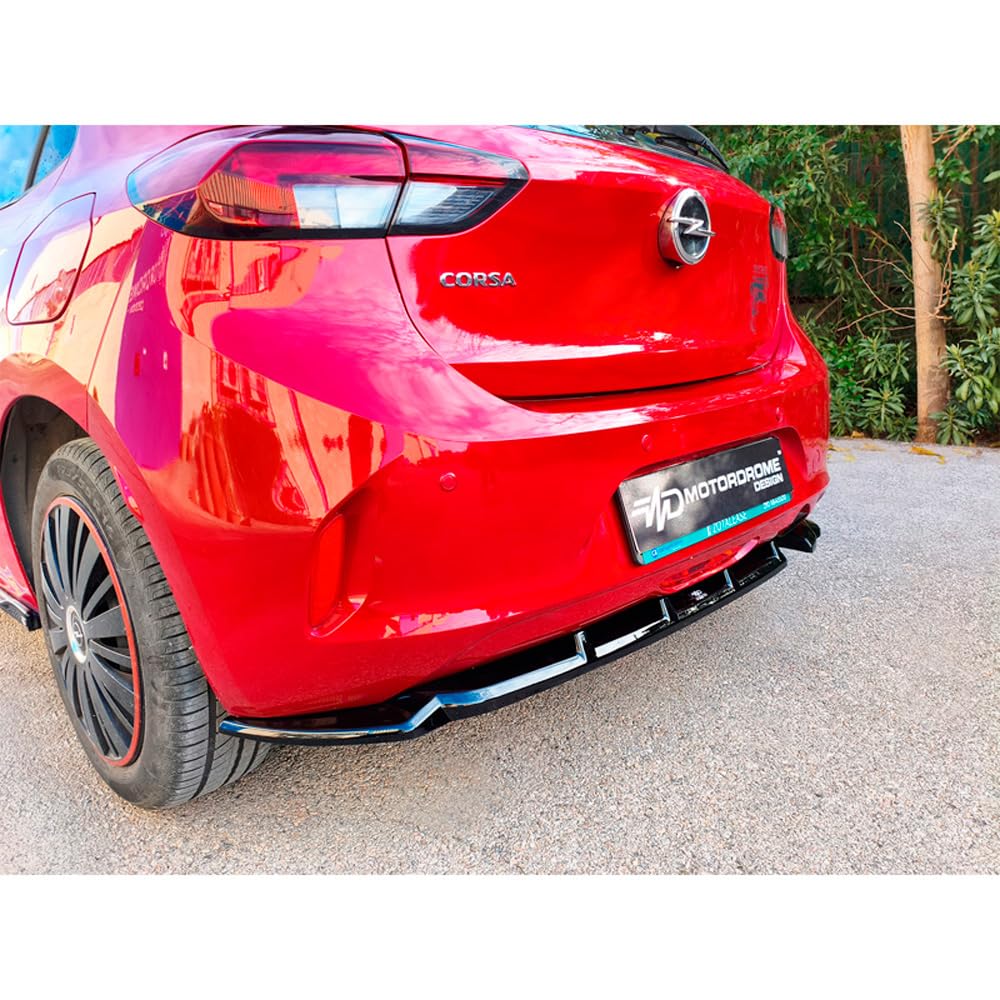 Jupe Arrière compatible avec Opel Corsa F (excl. GS-Line) 2019- (ABS), Noir