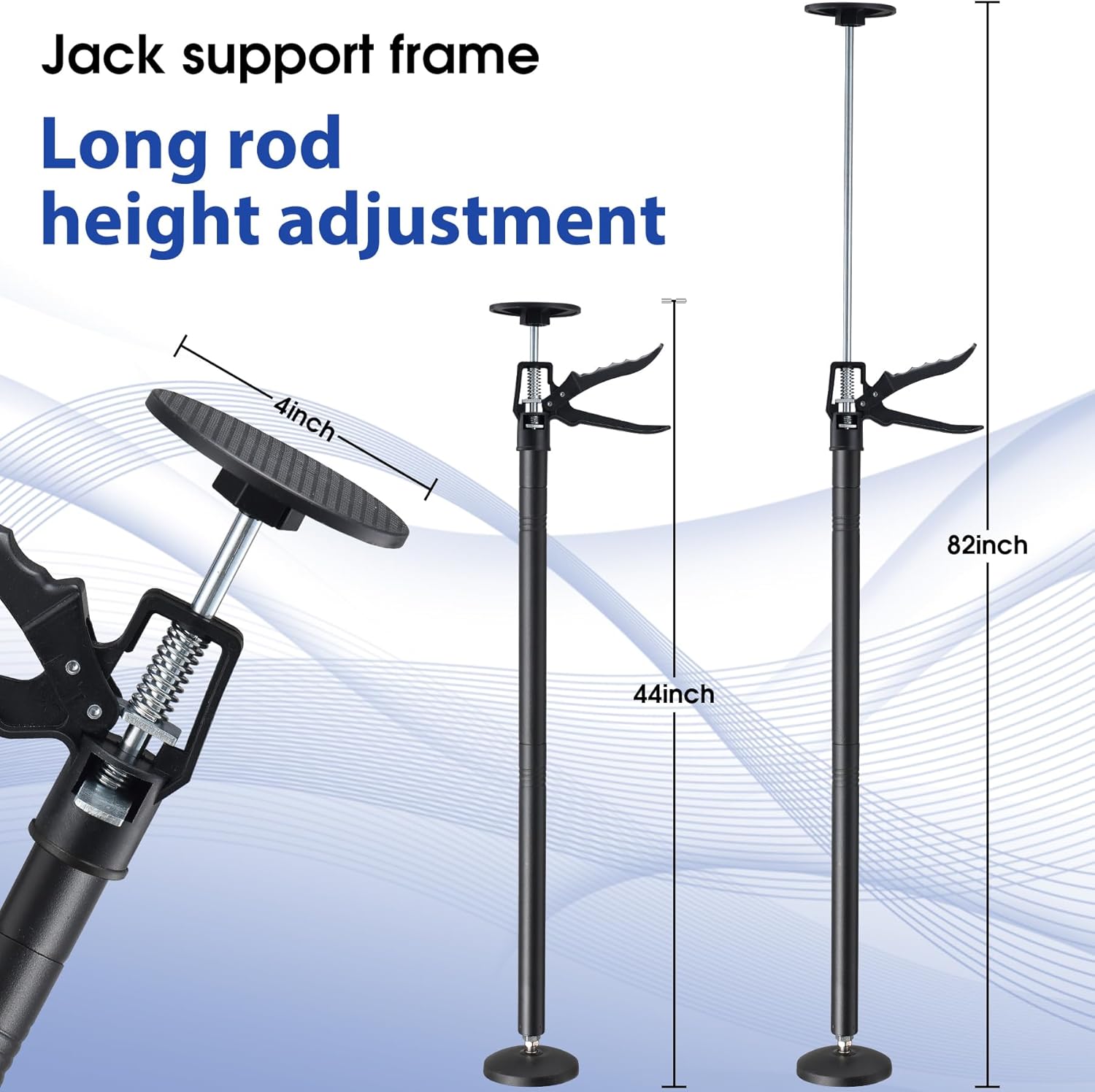 2Pack Cabinet Jacks for Installing cabinets,Adjustable Support Pole Steel 3rd Hand Support System,Support Rod for Furniture Jacks Cargo Bars Drywalls,Extends from 12 to 23 Inch,Supports up to 100 lbs