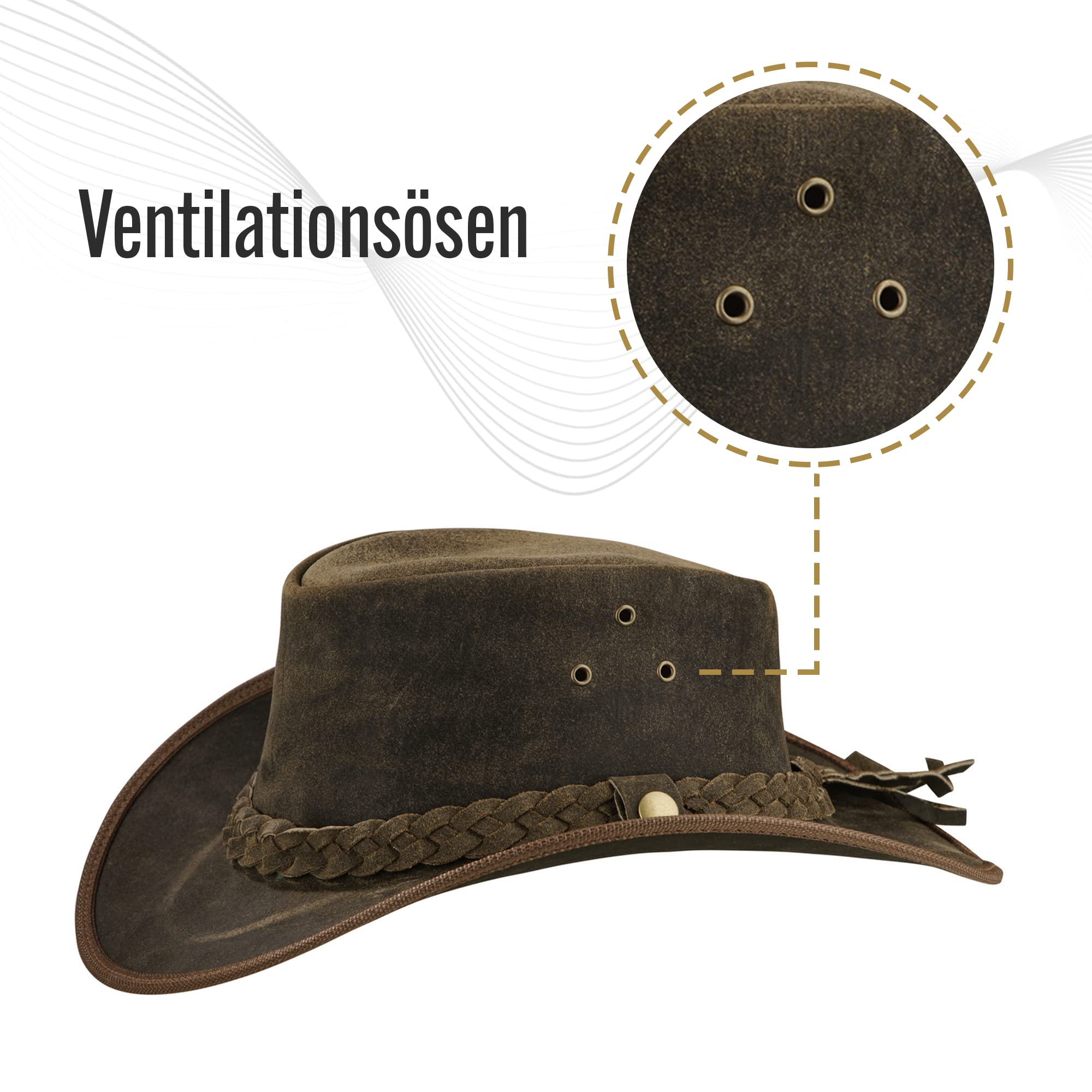 Texas Western Reiten Cowboy Leder Hut