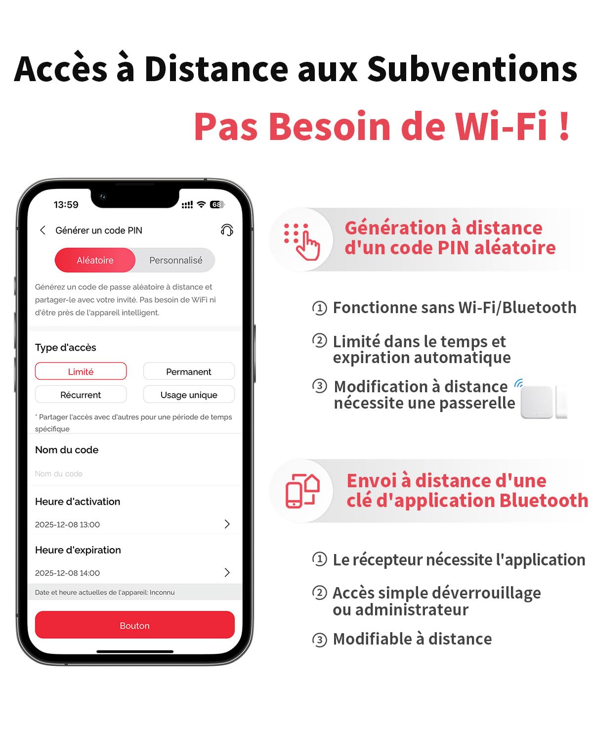 Populife Boite a Clef avec Empreinte Digitale, Smart Boite a Clefs securisee exterieur, Boite à Clé avec Accès à Distance Sans Fil pour Maison, Bureau et Agents Immobiliers, Fonctionne Hors Ligne