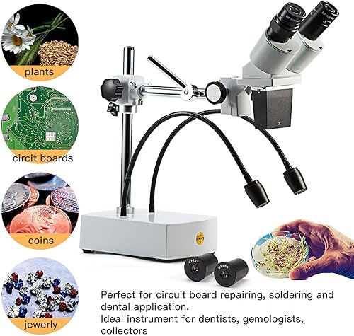 Miniatura 2 de Swift Microscopio estéreo binocular profesional de disección S41-20, oculares WF10x WF20x, aumento 10X 20X, objetivo 1X, iluminación LED, soporte de