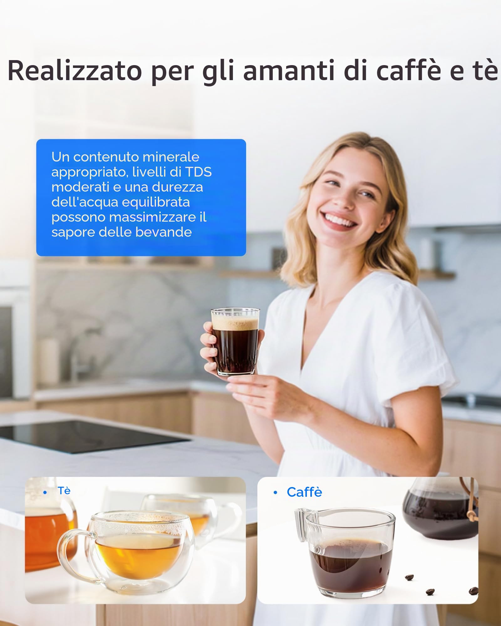 Waterdrop Lucid NSF Certificato 3.5L Caraffa Filtrante Progettata con 1×90 Giorni Filtro, Riduce Piombo, Fluoro, Cloro e Altro, Senza BPA, Blu (Filtro di Ricambio: WD-PF-01A Plus)
