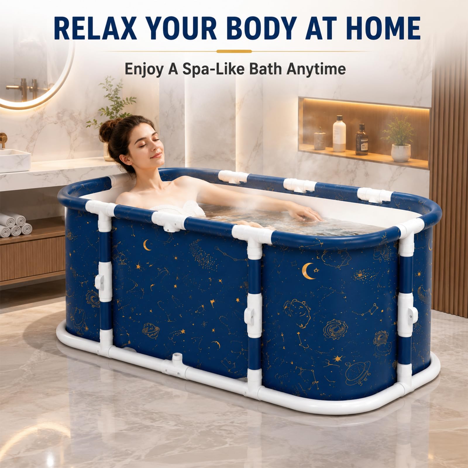 Vasca da bagno portatile, vasca da bagno pieghevole, vasca da bagno con ghiaccio per adulti, vasca da bagno pieghevole per bagno, cabina doccia, vasca da bagno per adulti, vasca da bagno pieghevole