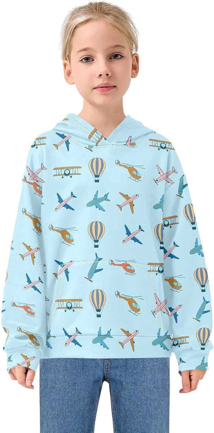 Aircraft Airplanes Toddler Girls Pullover Hoodie Sweatshirt 4-14Y 202c1606