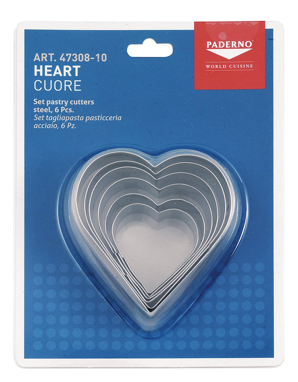 Paderno Tagliapasta A Forma Di Cuore In Acciaio Inox – Set Da 6 Pezzi Per Biscotti E Dolci Fatti In Casa - 2