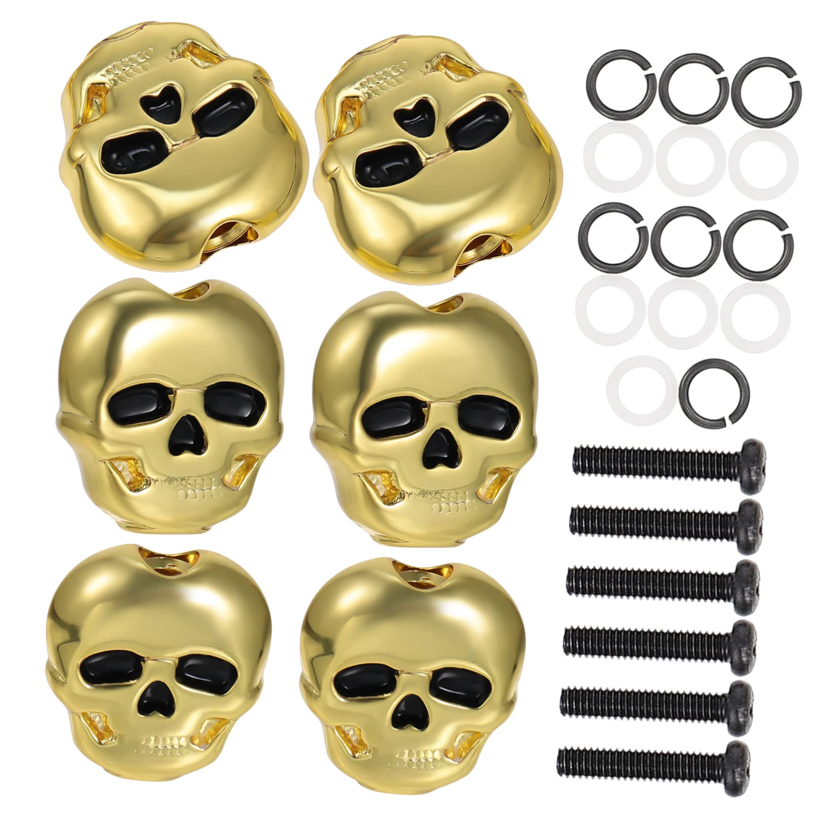 Abaodam 6pcs Skull Guitar Tuning Pegs Unique Classical Folk Electric Guitar String Buttons Durable Parts for Smooth Tuning Replacement for Tuners Great present for Musicians