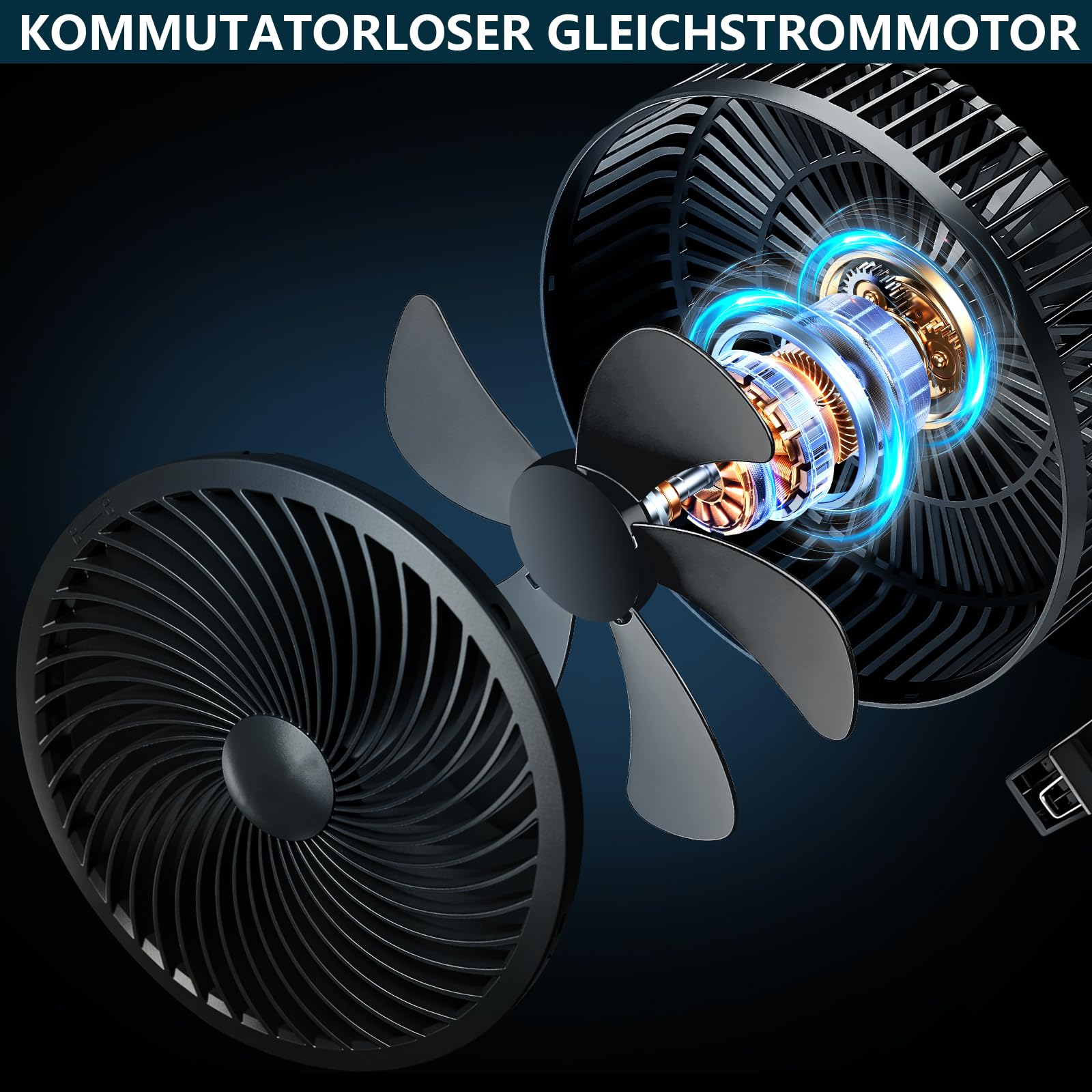 Grow Ventilator Oszillierend mit Clip, Clip Ventilator mit EC-Motor, 10 Stufen & 2 Modi, 3 m Kabel Klemmventilator für Grow Zelte, Anzuchtzelt, 150mm Durchmesser, 544 m3/h Luftstrom, 28 dB(A)(2 Stück)