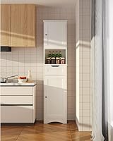 Vista 6 de Gizoon 67" H Tall Bathroom Cabinet, Storage Cabinet with 2 Doors & Drawer, Narrow Bathroom Storage Cabinet Freestanding Adjustable Shelves for Home