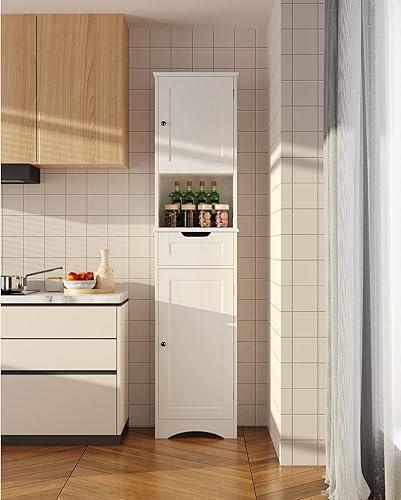 Miniatura 6 de Gizoon 67" H Tall Bathroom Cabinet, Storage Cabinet with 2 Doors & Drawer, Narrow Bathroom Storage Cabinet Freestanding Adjustable Shelves for Home,