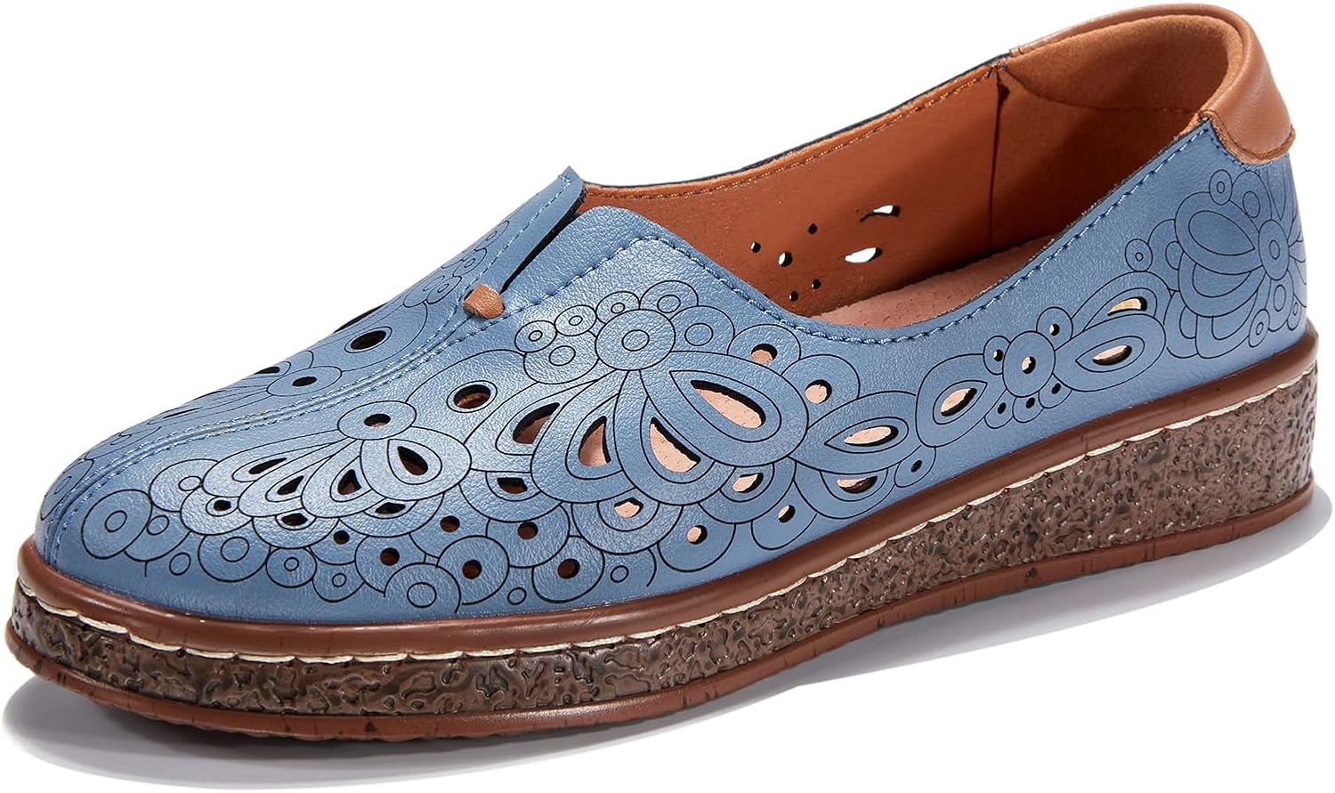 UberDeco Mocassins en cuir pour femme – Chaussures plates décontractées à enfiler – Chaussures de conduite – Chaussures d’allaitement – Taille 37-41