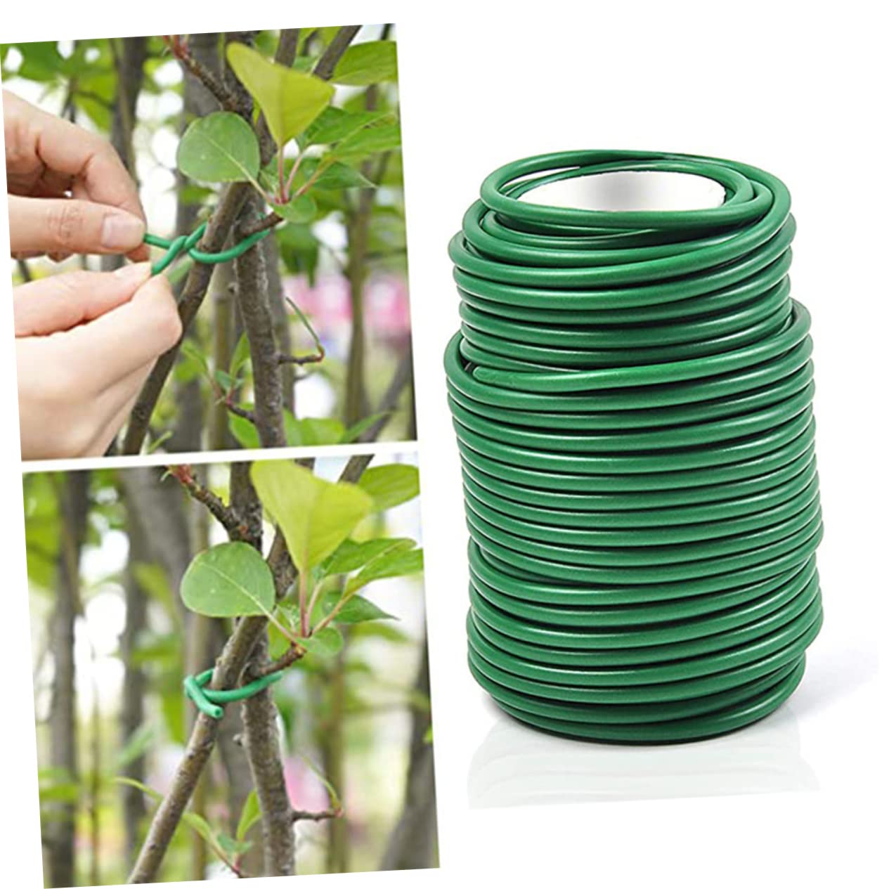 Pflanzenkabelbinder 2 Rollen Grün TPR Eisen für Blumen und Ranken