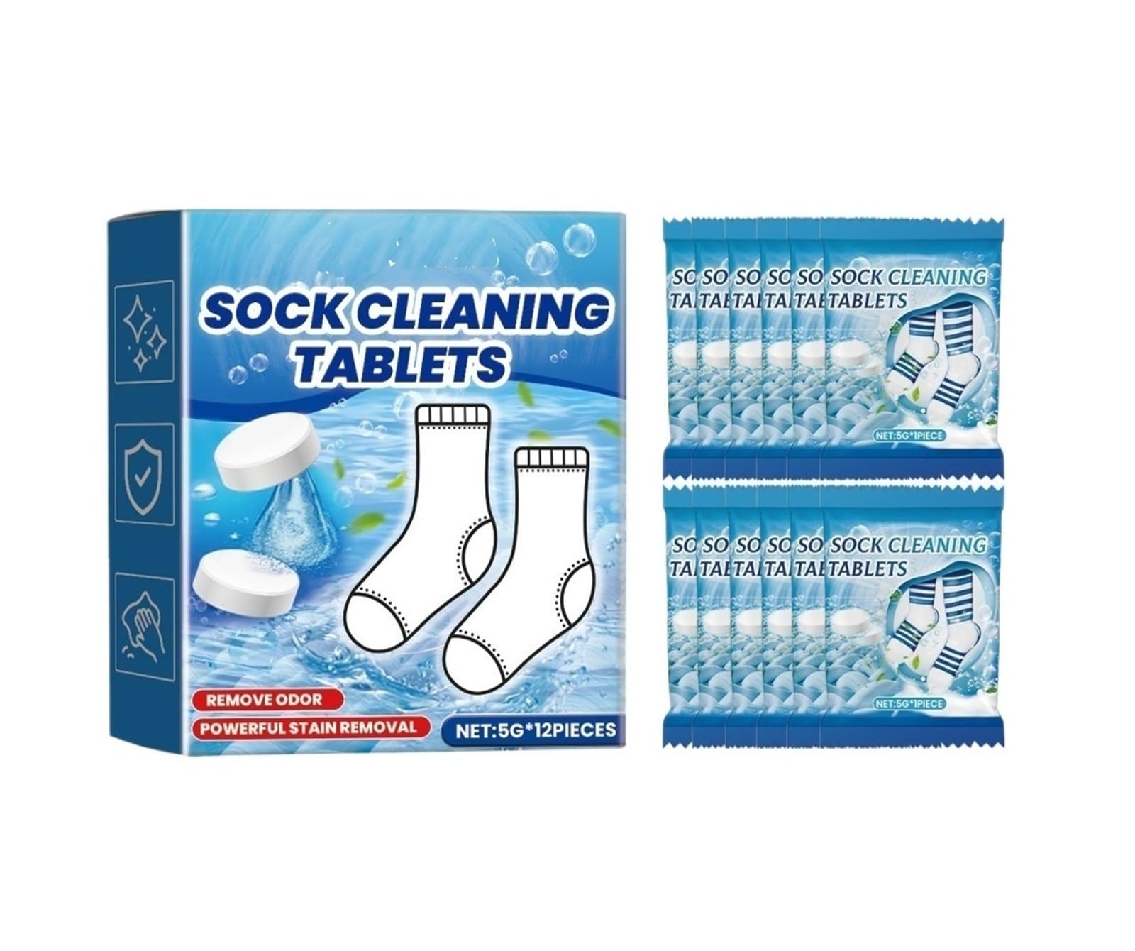 5G*12er-Pack Sockenreinigungs-Brausetabletten