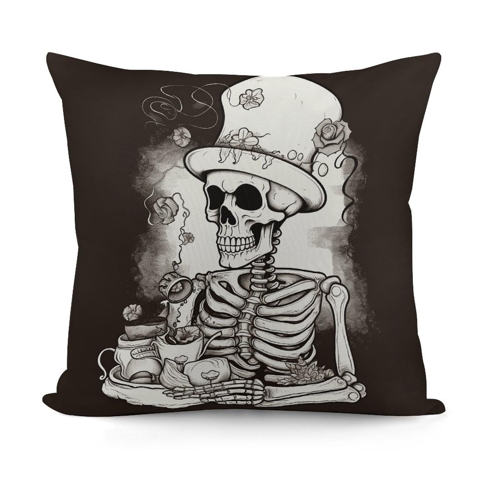 Adfgyerh Style Skeleton Chef Decorative Pillow Covers, Throw Pillow Covers Soft For All Seasons, Pillowcases For Couch Living Room Sofa Bedroom 18X18 Inch