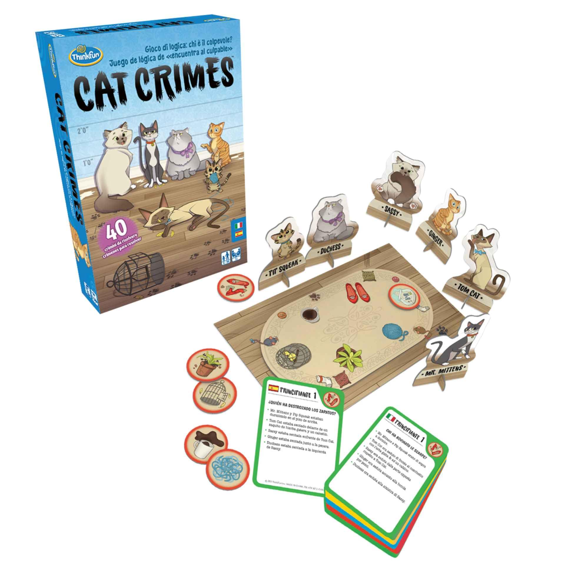 ThinkFun Cat Crimes, Logic and Reflection Game, Board Game, Kids Games, Recommended Age 8+