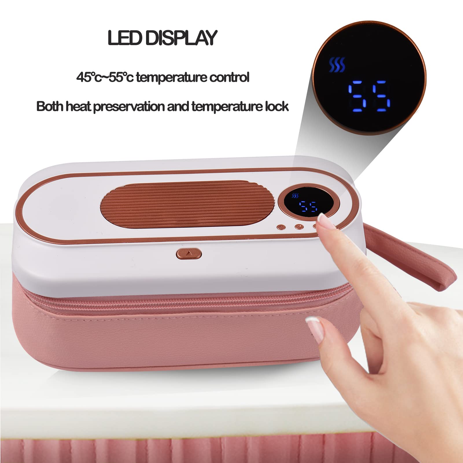 Réchauffeur de lingettes humides rechargeable par USB pour bébé Contrôle intelligent de la température Conception de grande capacité Portable Maison Voyage Camping Boîte