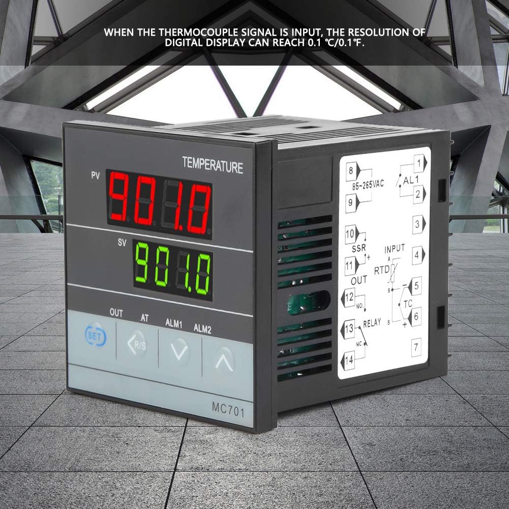 PT100 Sensor Thermocouple Thermostat Controller PID Temperature Controller K Type Thermocouple 199 to 1300°C Input Relay SSR Output PID for Industry Production