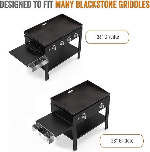 Miniatura 6 de Yukon Glory Paquete básico de plancha para parrillas Blackstone de 36 pulgadas, contiene organizador de barbacoa y estante de calentamiento de