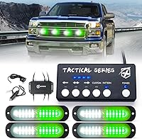 Vista 12 de Xprite Kit de luces estroboscópicas LED ámbar para montaje en superficie, parrilla de parrilla lateral, luz intermitente de advertencia