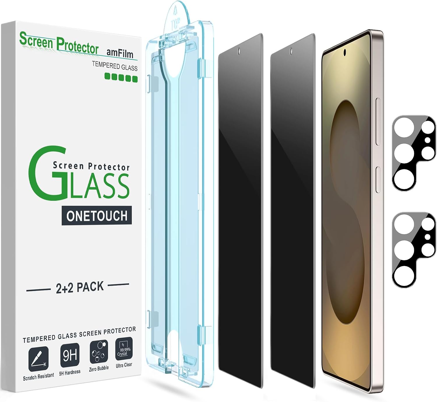 amFilm OneTouch for Samsung Galaxy S24+ Plus Privacy Screen Protector 2025