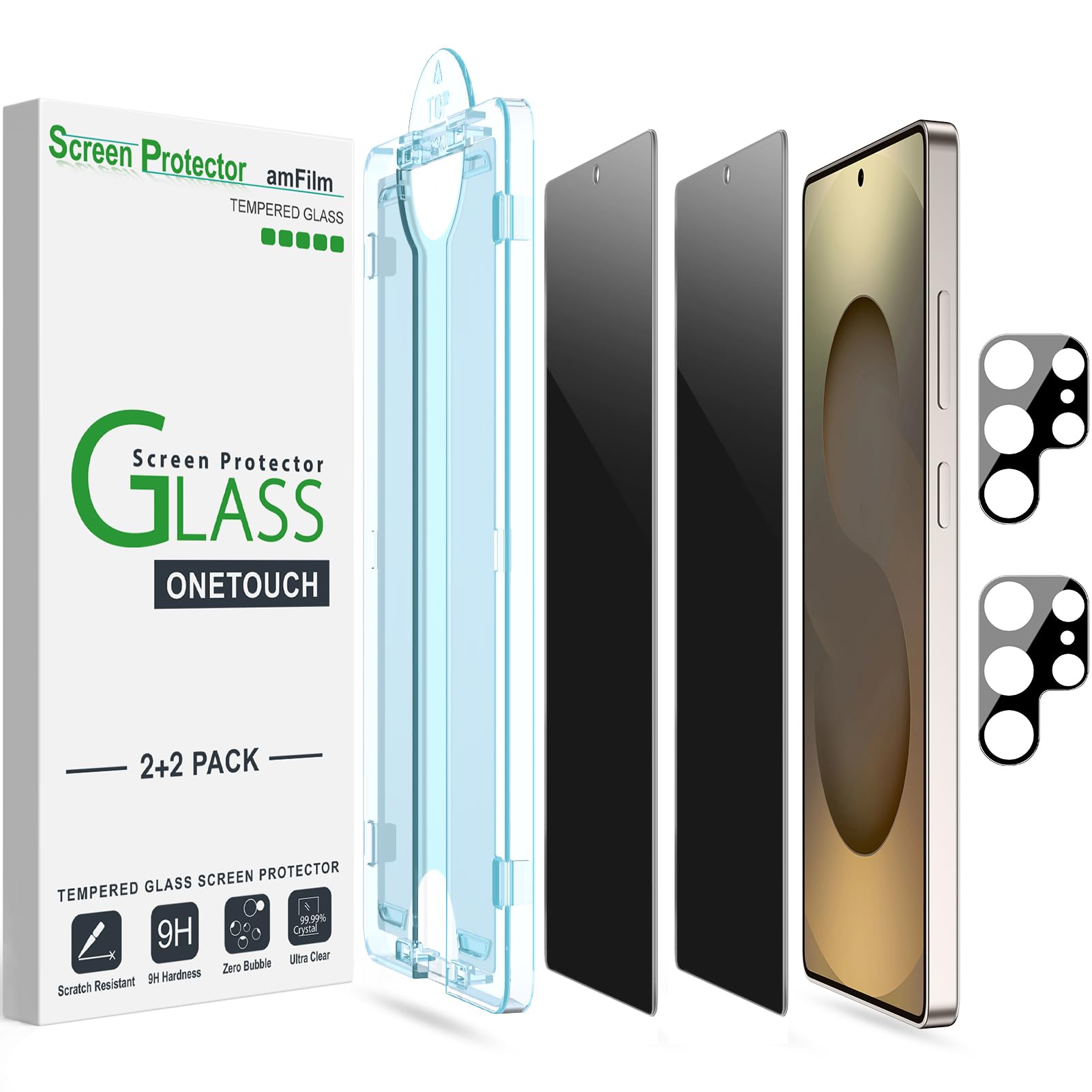 amFilm OneTouch for Samsung Galaxy S24+ Plus Privacy Screen Protector 2025