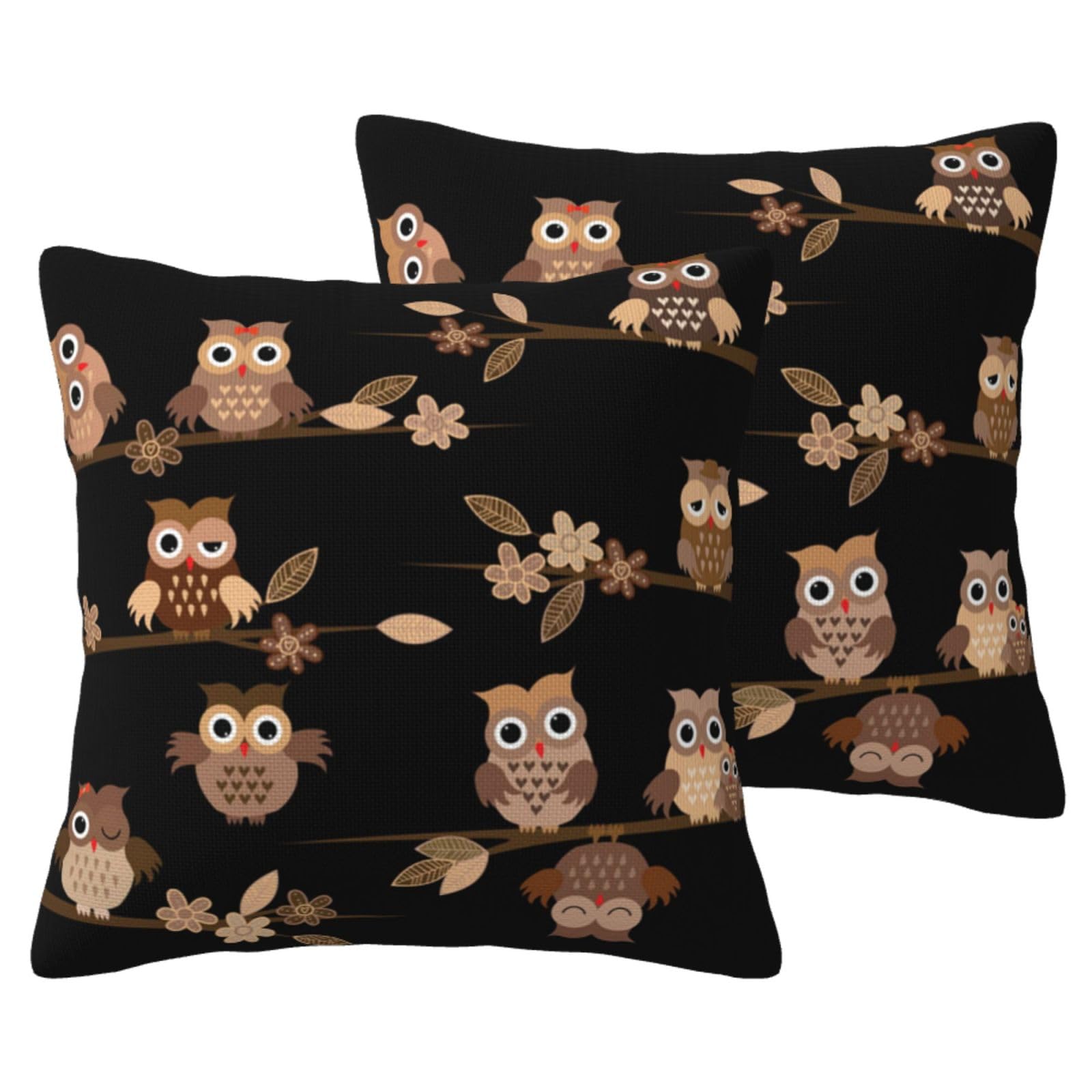 Housses de coussin chouettes marron en imitation lin pour rafraîchir un canapé usé