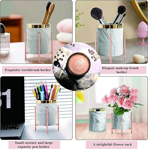 Miniatura 3 de Portalápices de cerámica para escritorio, bonito soporte para lápices, decoración de escritorio estética para oficina, escuela, hogar, brochas de