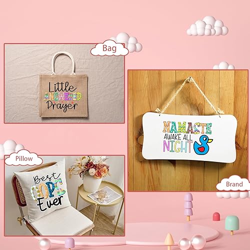 Miniatura 3 de 20 piezas de calcomanías de vinilo termotransferibles de béisbol HTV para planchar, calcomanías para planchar en camisetas, ropa, sombreros,