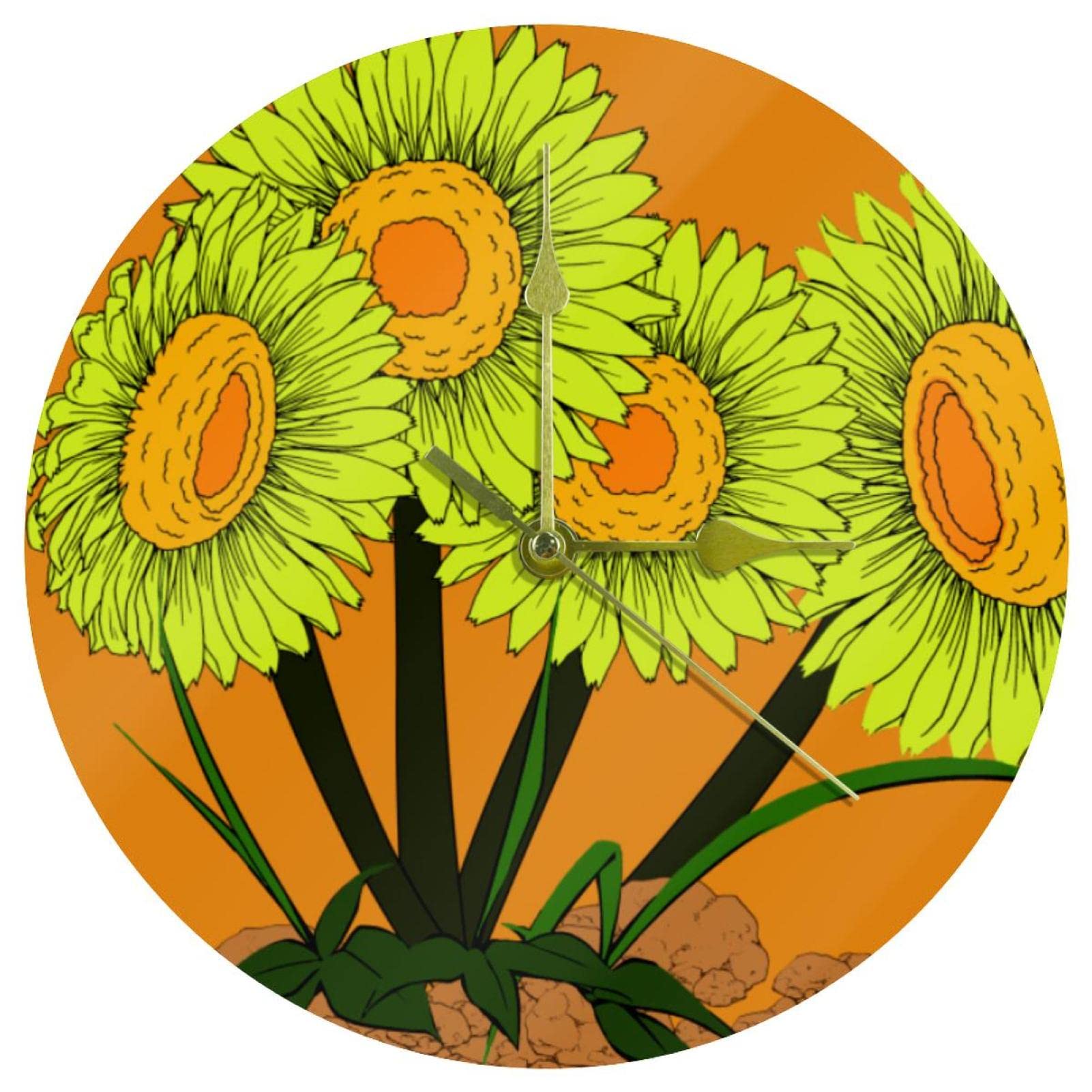 Horloge murale tournesol 24 cm silencieuse, une idée cadeau déco maison et bureau