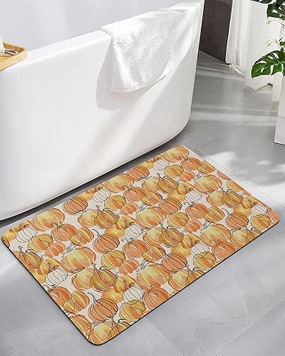 Tapete de baño con diseño abstracto de calabazas para bañera, antideslizante, de secado rápido y absorbente, tierra de diatomeas, cocina, ducha,