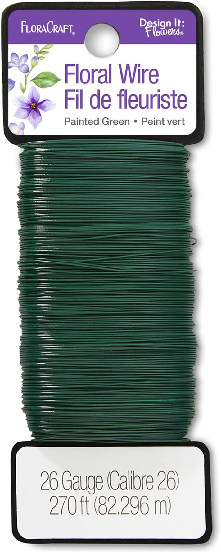 FloraCraft 26 Gauge Floral Paddle Wire 270 Feet Green