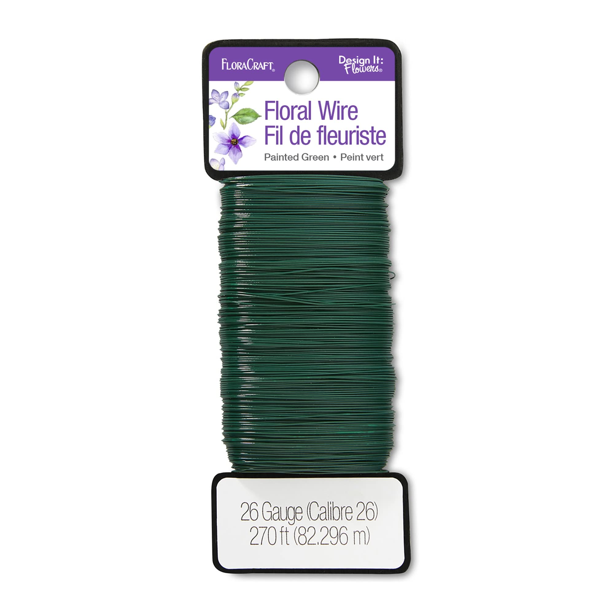 Floracraft Filo Floreale Rivestito Verde Su Rocchetto - 26 Gauge, 82,3 Metri - Confezione Da 3 Per Composizioni Floreali