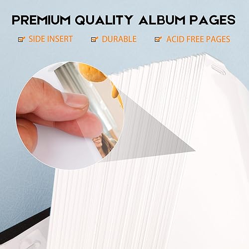 Miniatura 5 de Aevdor Álbum de fotos de 4 x 6 con espacio de escritura con capacidad para 240 fotos de 4 x 6 pulgadas o 120 fotos de 5 x 7 pulgadas, cubierta de