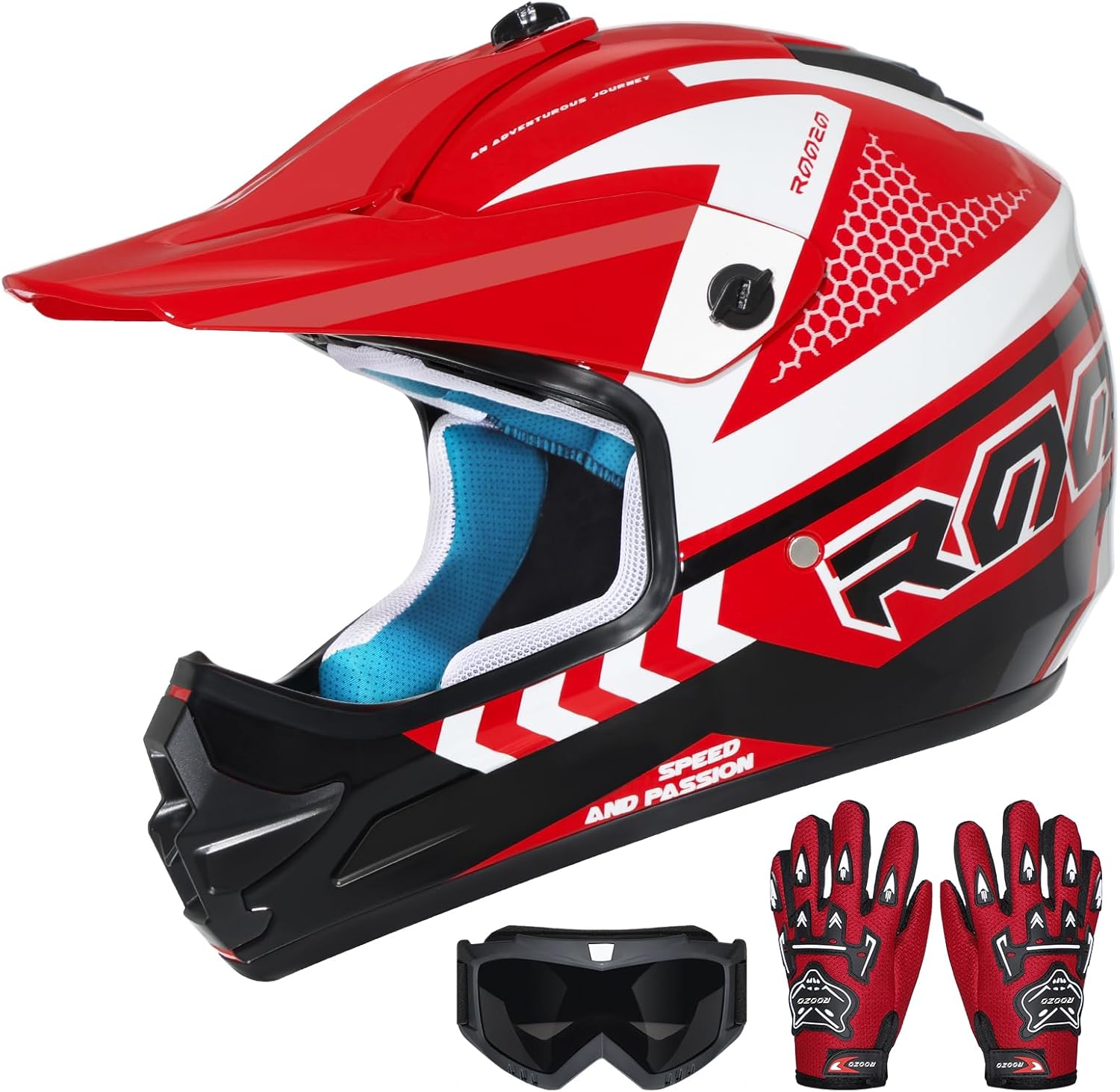 Youth Kids Dirt Bike Helmet DOT Certified - Full Face Motorcycle Helmet for Off-Road